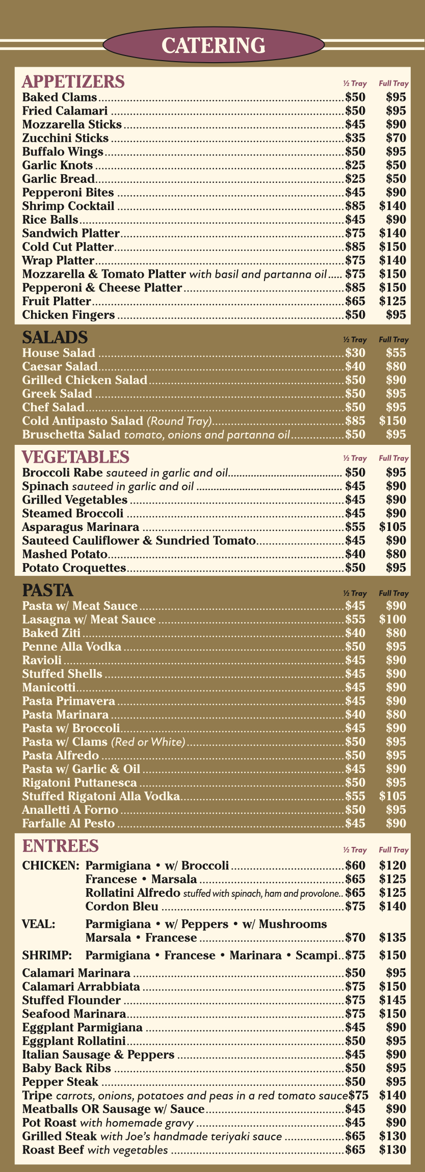 Catering Joe's Gourmet Meats Deli Lindenhurst, NY